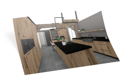 robuuste keuken met hout