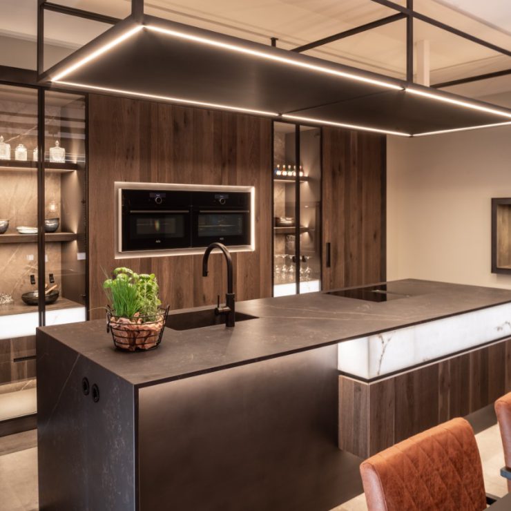 Luxueuze keuken met sfeerverlichting