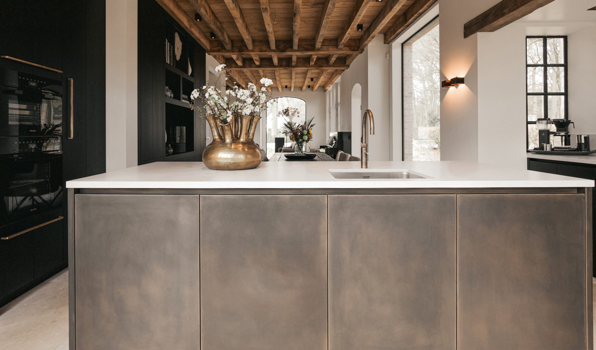 luxueuze keuken in boerderij